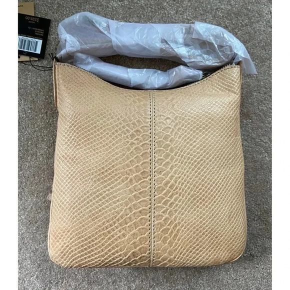 Frye Floral Snake-Textured Crossbody Bag One Size Natural Color Leather NWT - Picture 5 of 9